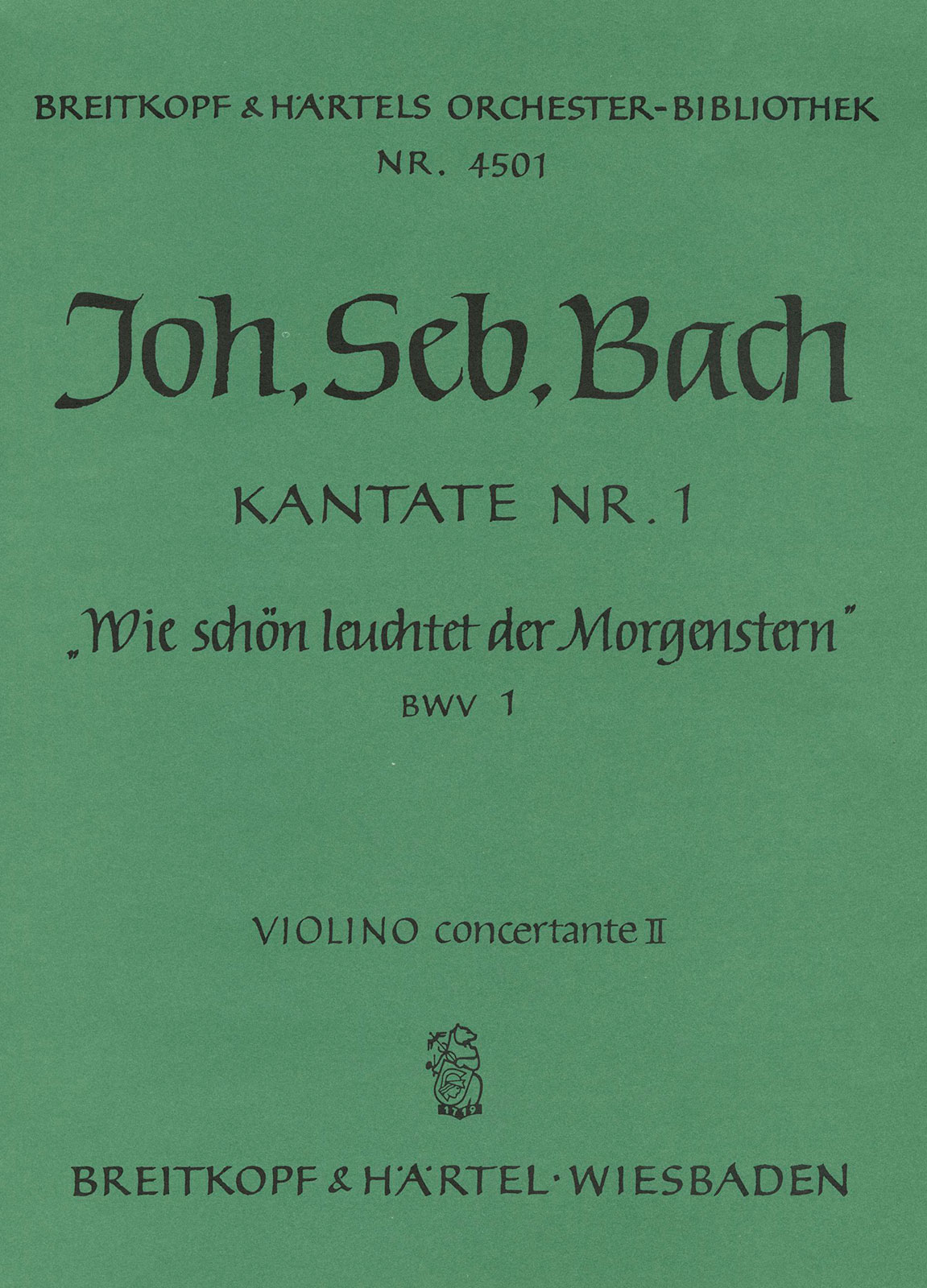 Vorderes Coverbild Kantate BWV 1 „Wie schön leuchtet der Morgenstern“