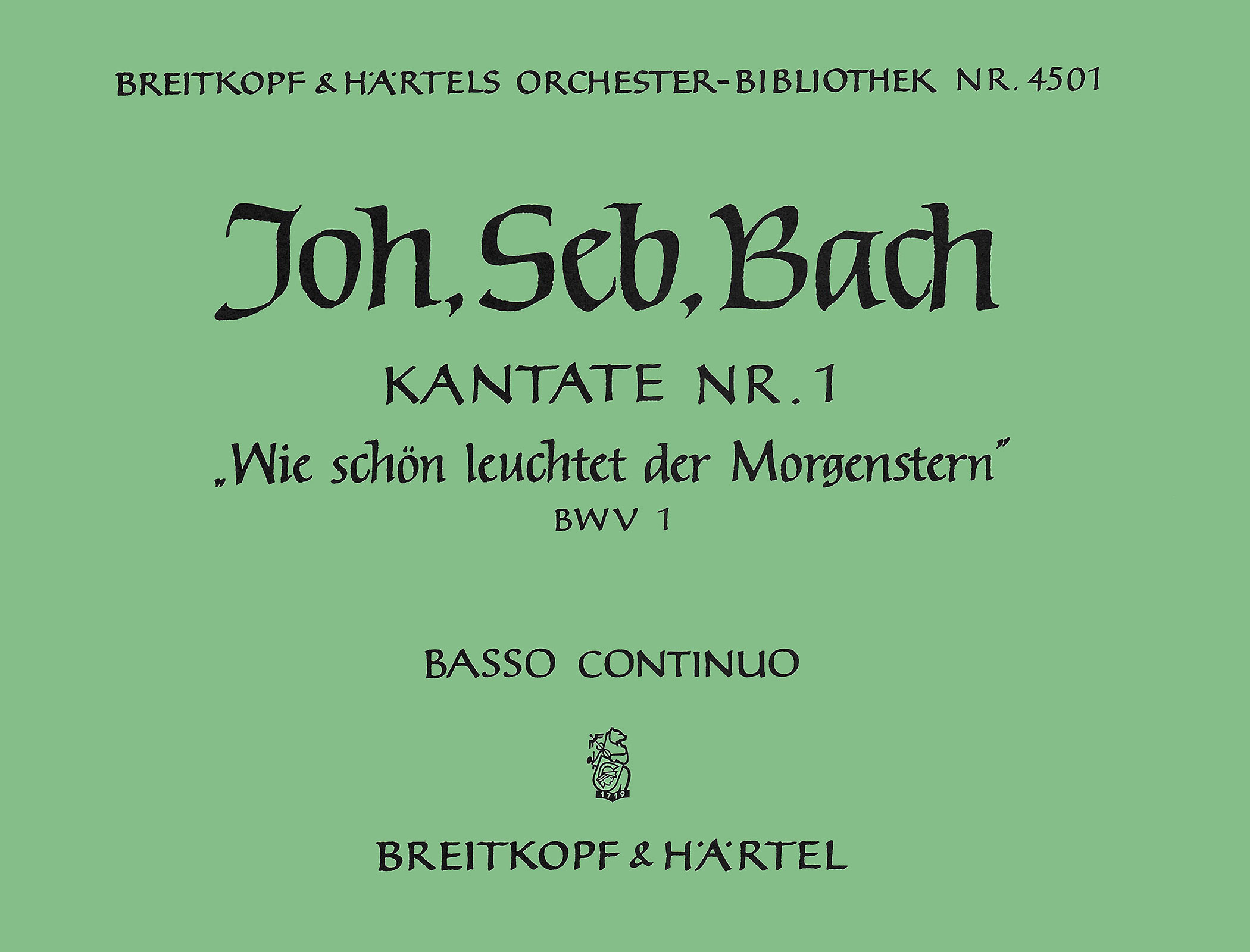 Vorderes Coverbild Kantate BWV 1 „Wie schön leuchtet der Morgenstern“