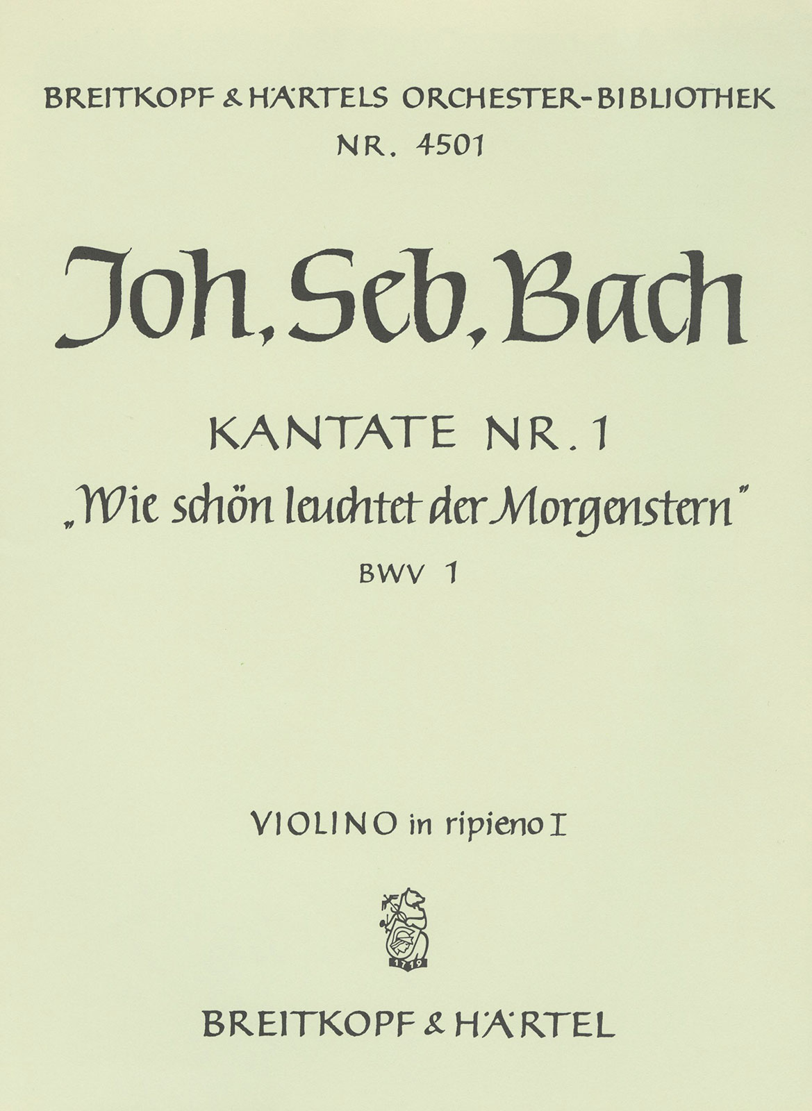 Anderes Coverbild Kantate BWV 1 „Wie schön leuchtet der Morgenstern“