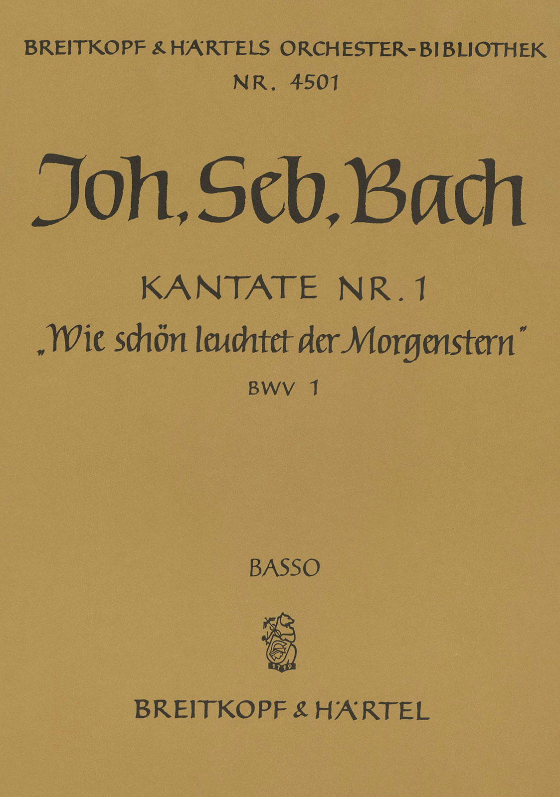 Vorderes Coverbild Kantate BWV 1 „Wie schön leuchtet der Morgenstern“