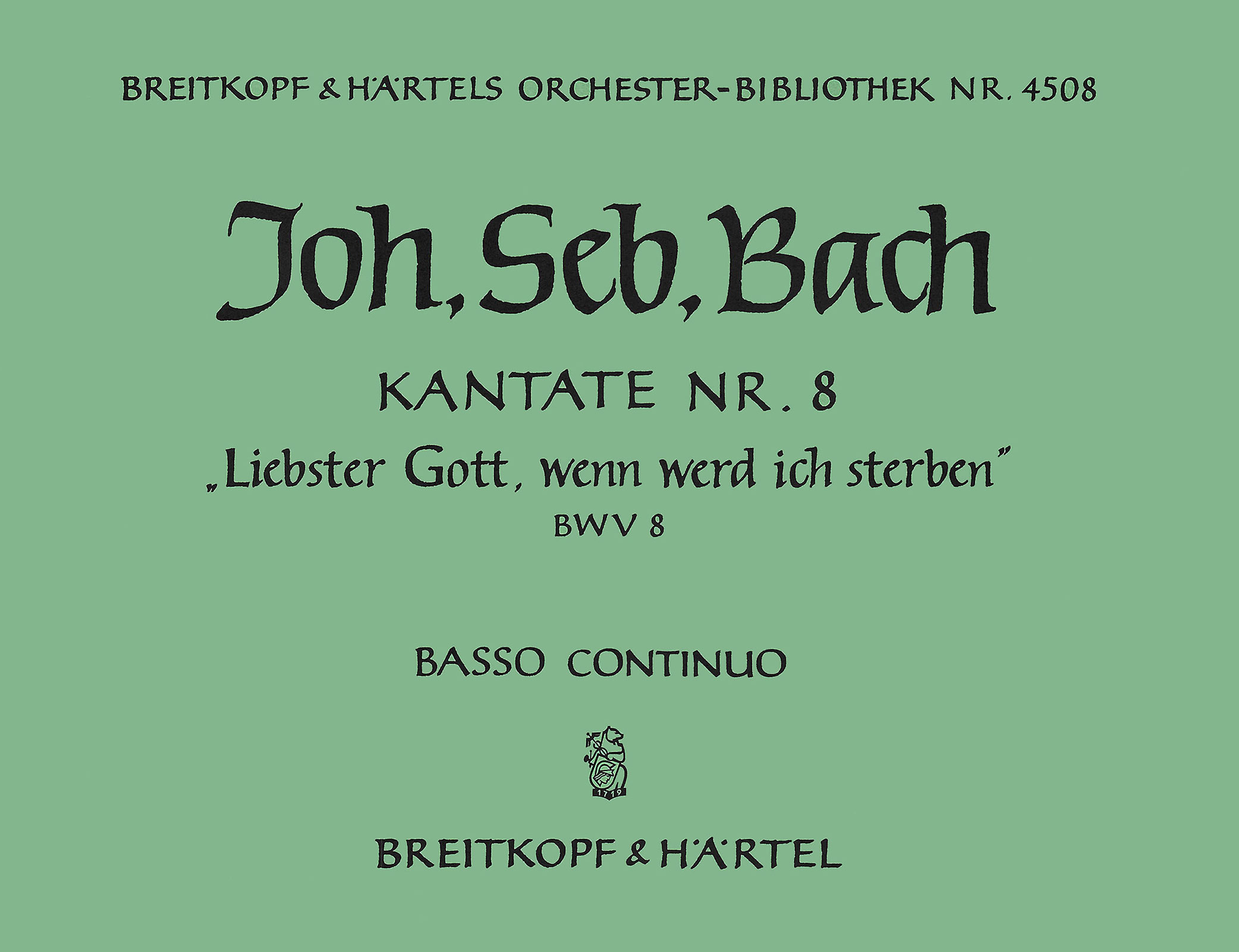 Vorderes Coverbild Kantate BWV 8 „Liebster Gott, wenn werd ich sterben“ (1724)