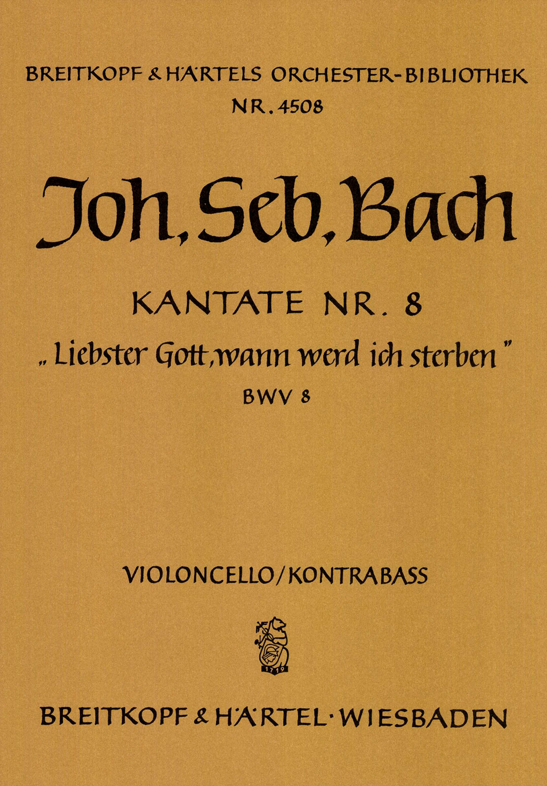 Vorderes Coverbild Kantate BWV 8 „Liebster Gott, wenn werd ich sterben“ (1724)