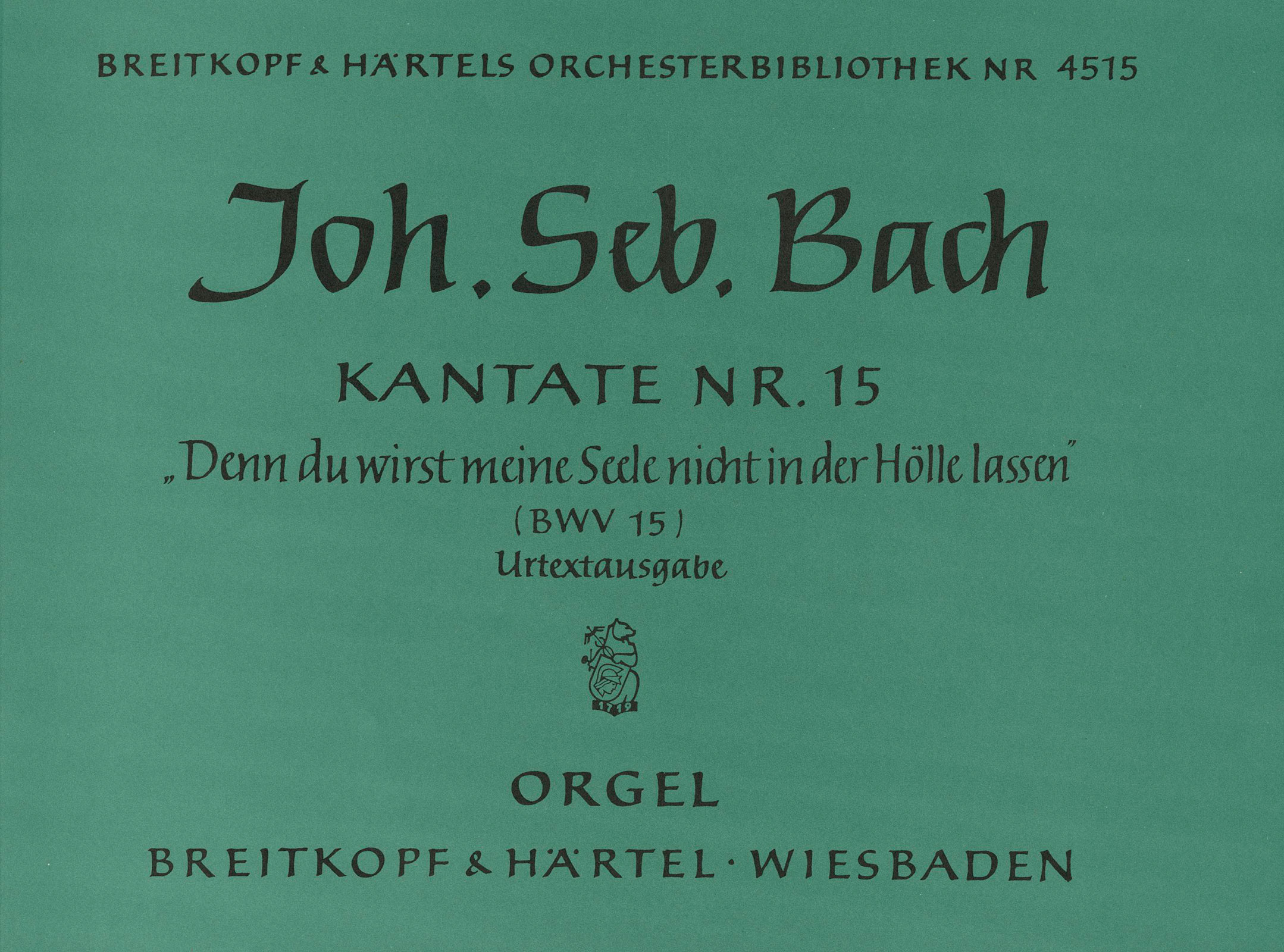 Vorderes Coverbild Kantate BWV 15 ‘Denn du wirst meine Seele nicht in der Hölle lassen’