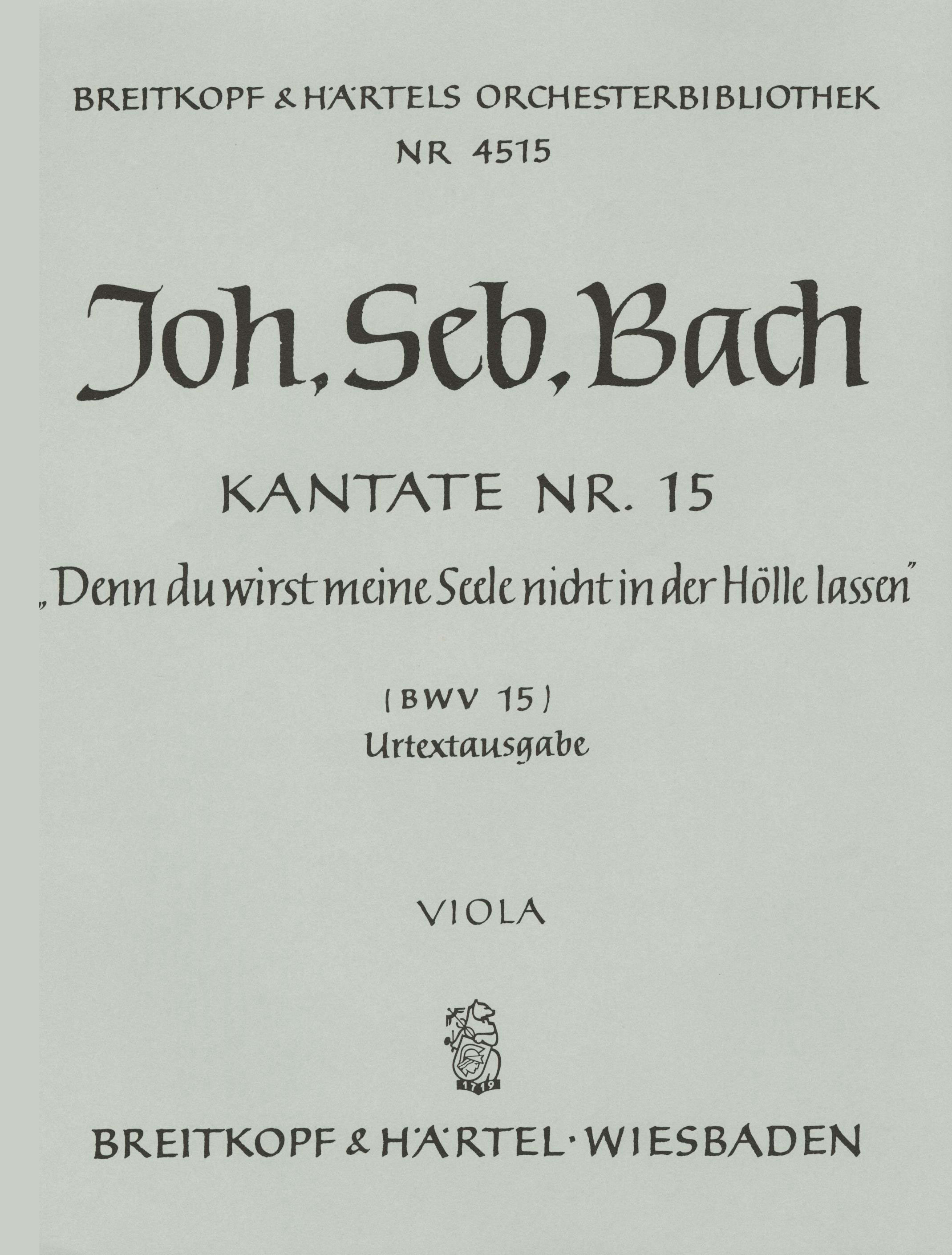 Vorderes Coverbild Kantate BWV 15 ‘Denn du wirst meine Seele nicht in der Hölle lassen’