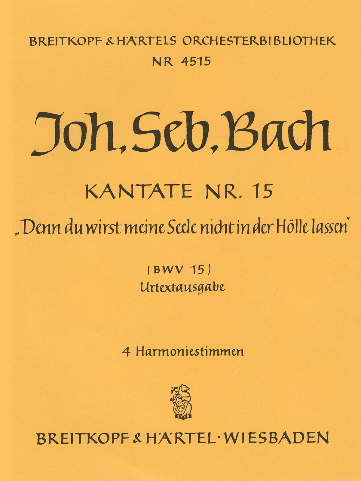 Vorderes Coverbild Kantate BWV 15 ‘Denn du wirst meine Seele nicht in der Hölle lassen’