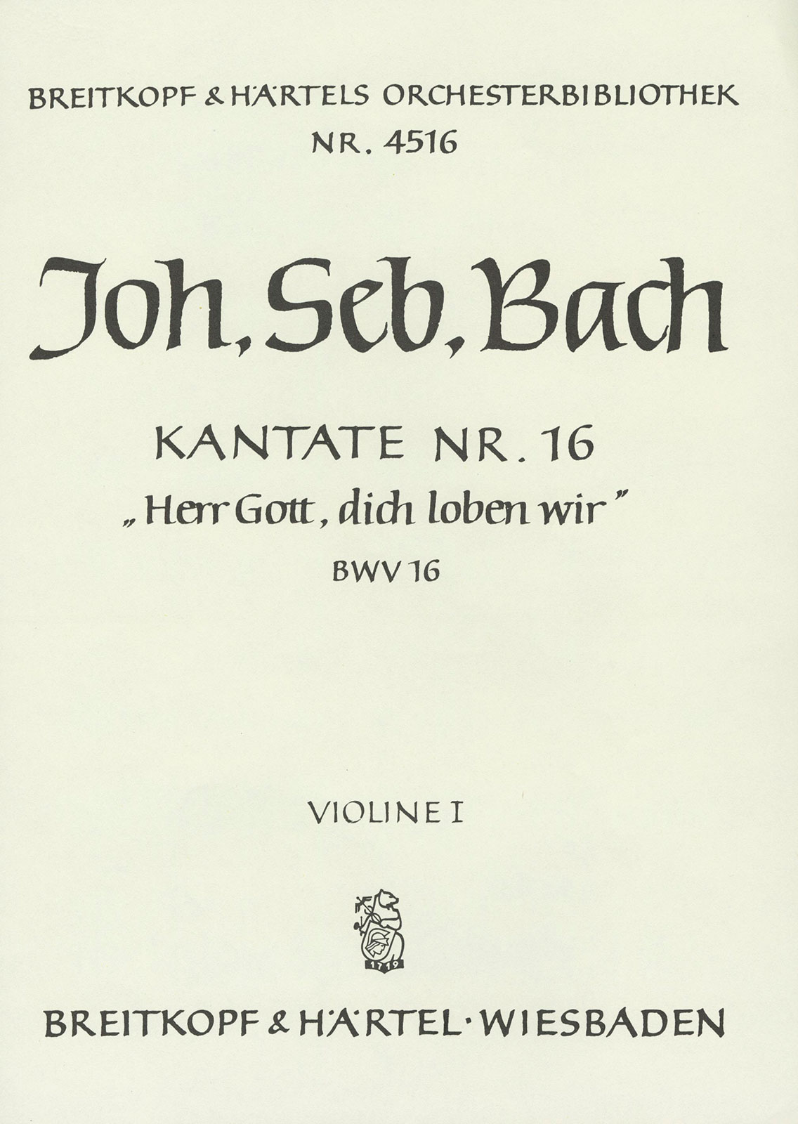Vorderes Coverbild Kantate BWV 16 ‘Herr Gott, dich loben wir’