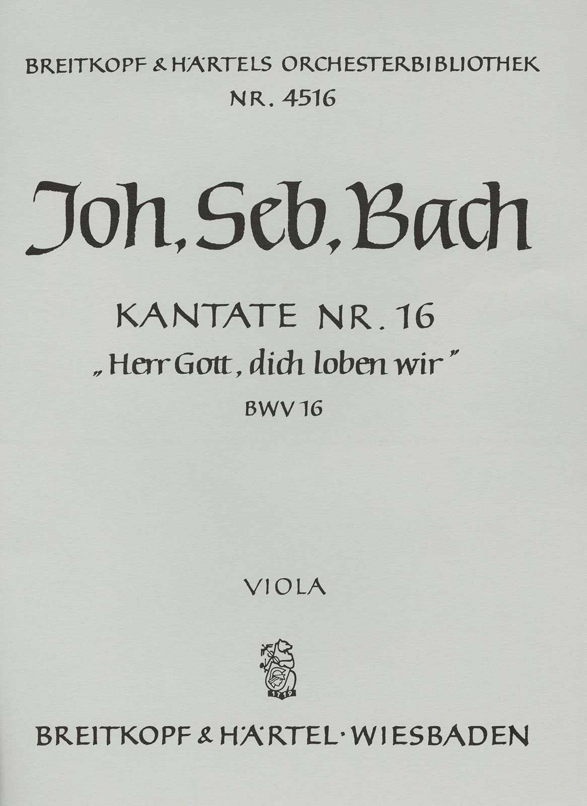 Vorderes Coverbild Kantate BWV 16 ‘Herr Gott, dich loben wir’