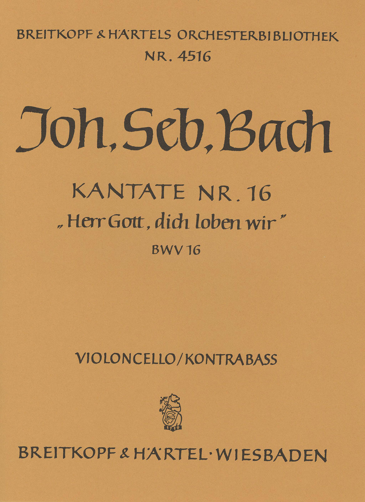 Vorderes Coverbild Kantate BWV 16 ‘Herr Gott, dich loben wir’