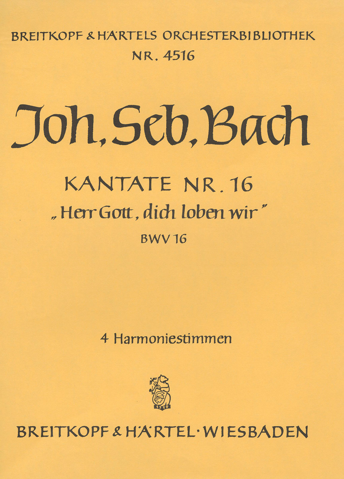 Vorderes Coverbild Kantate BWV 16 ‘Herr Gott, dich loben wir’