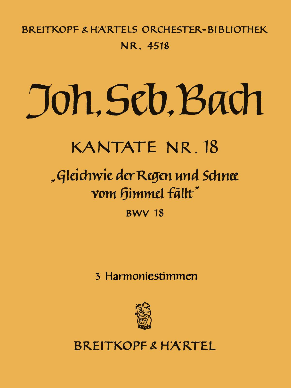 Vorderes Coverbild Kantate BWV 18 „Gleichwie der Regen und Schnee vom Himmel fällt“