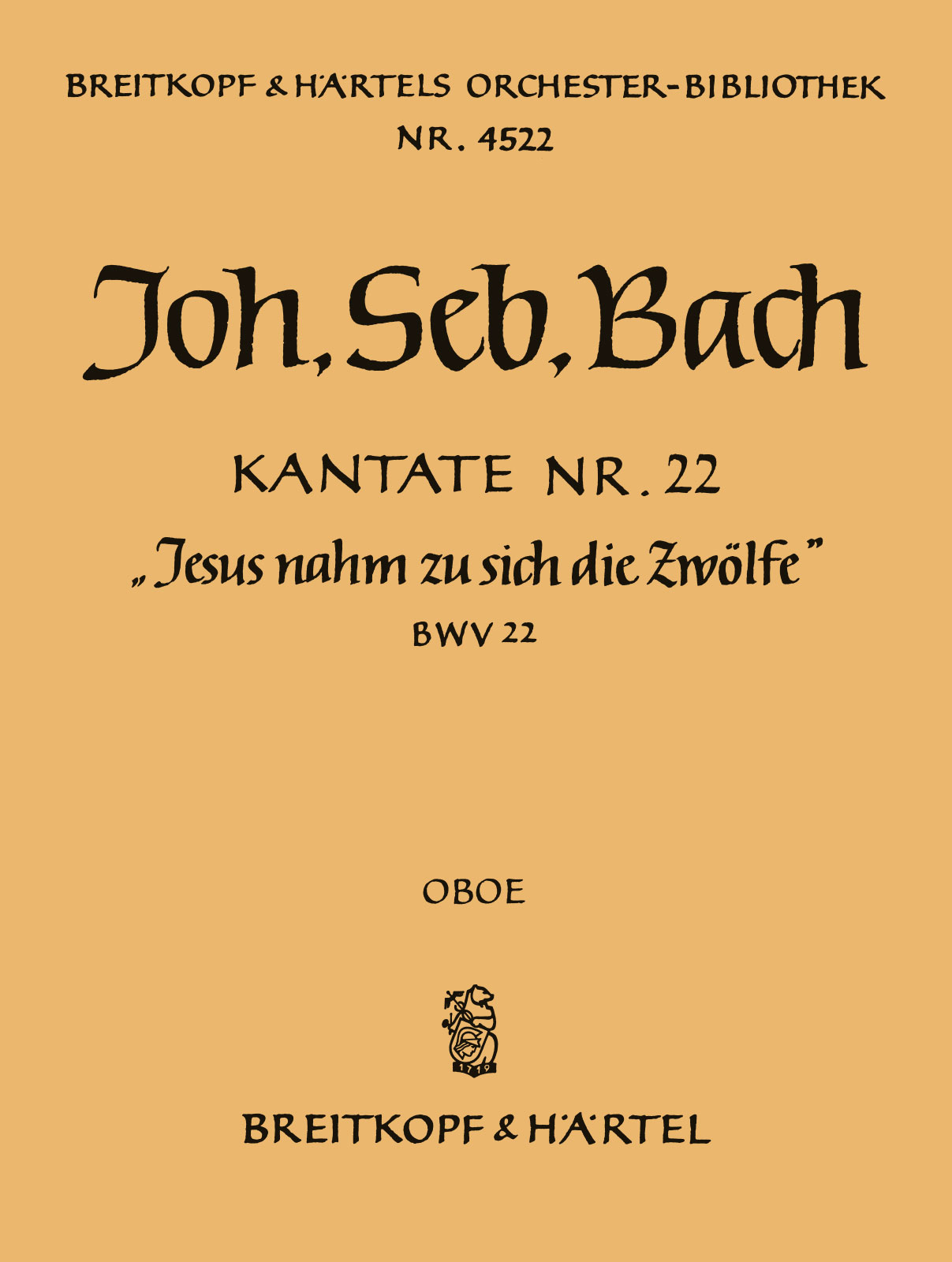Vorderes Coverbild Kantate BWV 22 „Jesus nahm zu sich die Zwölfe“