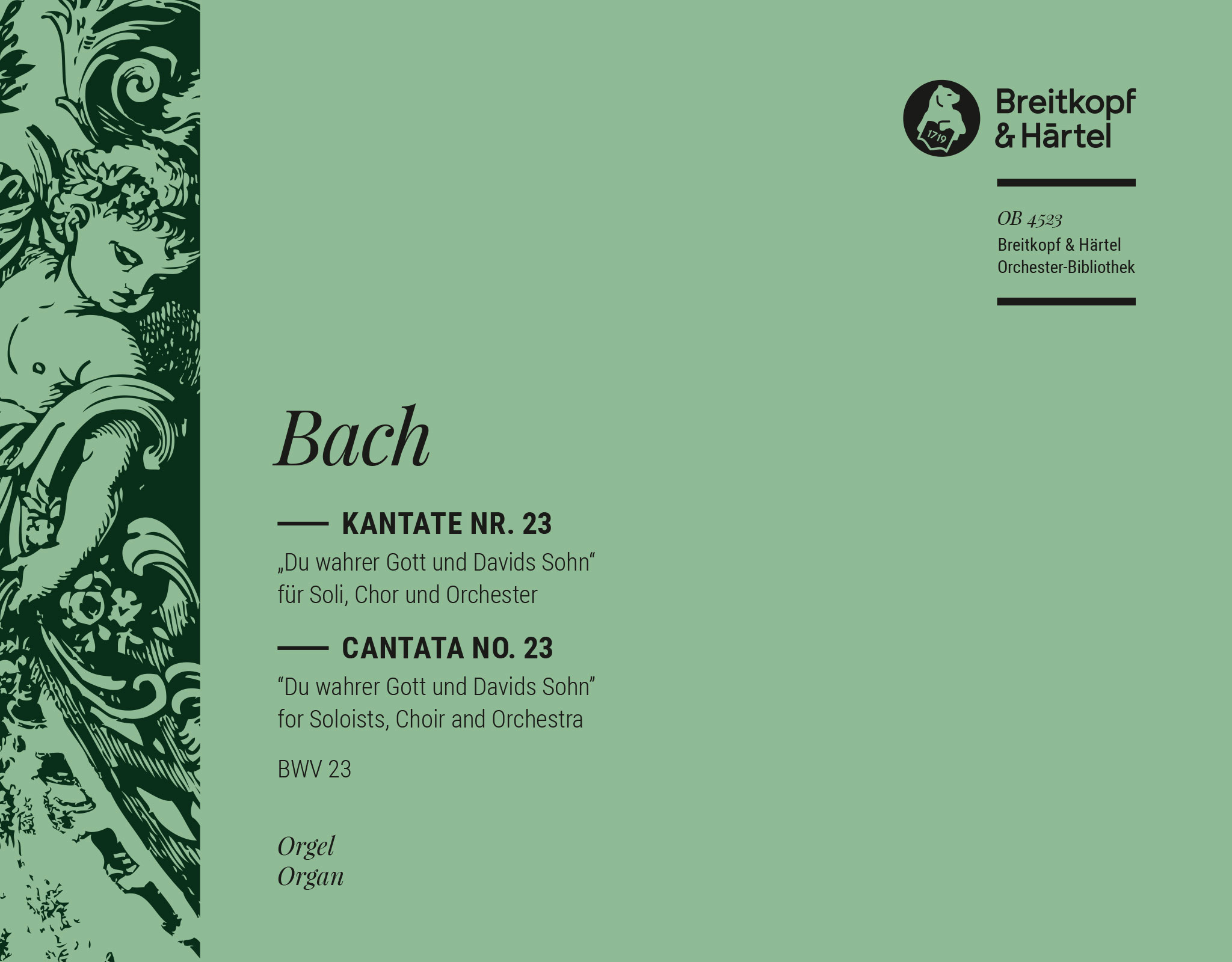 Vorderes Coverbild Kantate BWV 23 „Du wahrer Gott und Davids Sohn“