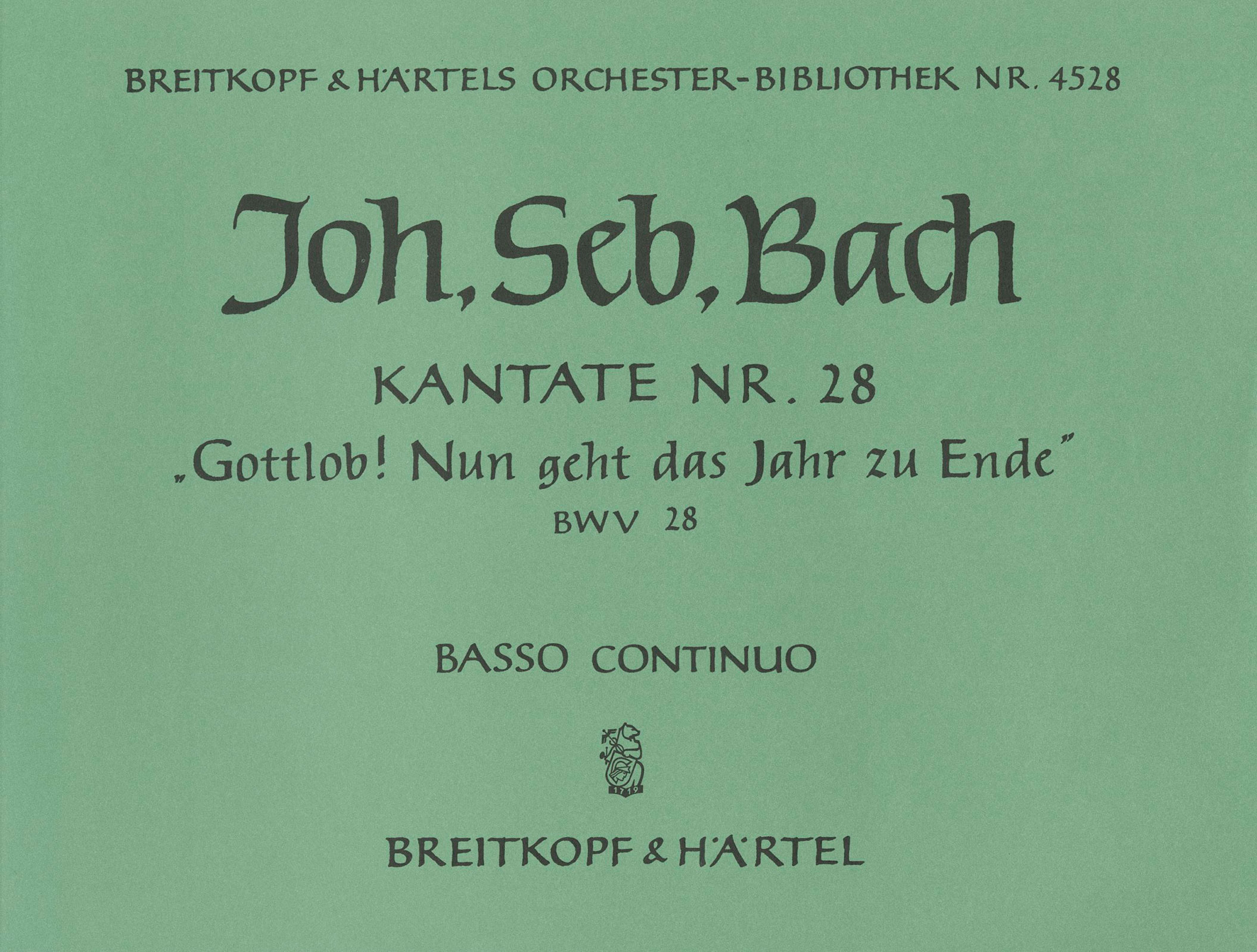 Vorderes Coverbild Kantate BWV 28 „Gottlob! nun geht das Jahr zu Ende“