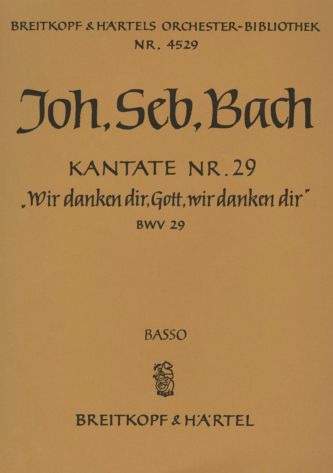 Vorderes Coverbild Kantate BWV 29 „Wir danken dir, Gott, wir danken dir“