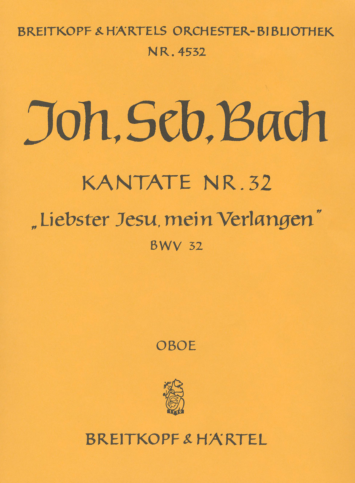 Vorderes Coverbild Kantate BWV 32 „Liebster Jesu, mein Verlangen“