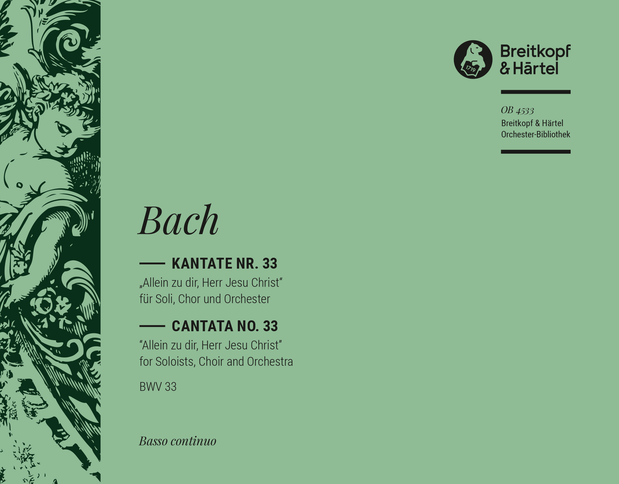 Vorderes Coverbild Kantate BWV 33 „Allein zu dir, Herr Jesus Christ“ BWV 33