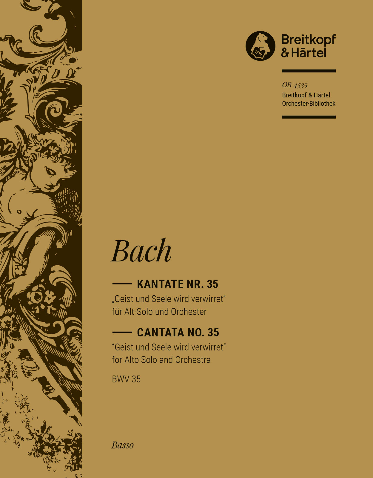 Vorderes Coverbild Kantate BWV 35 „Geist und Seele wird verwirret“