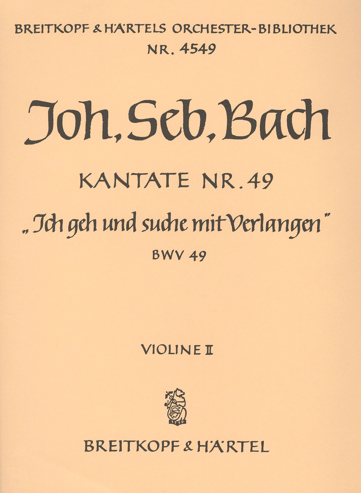 Vorderes Coverbild Kantate BWV 49 „Ich geh und suche mit Verlangen“