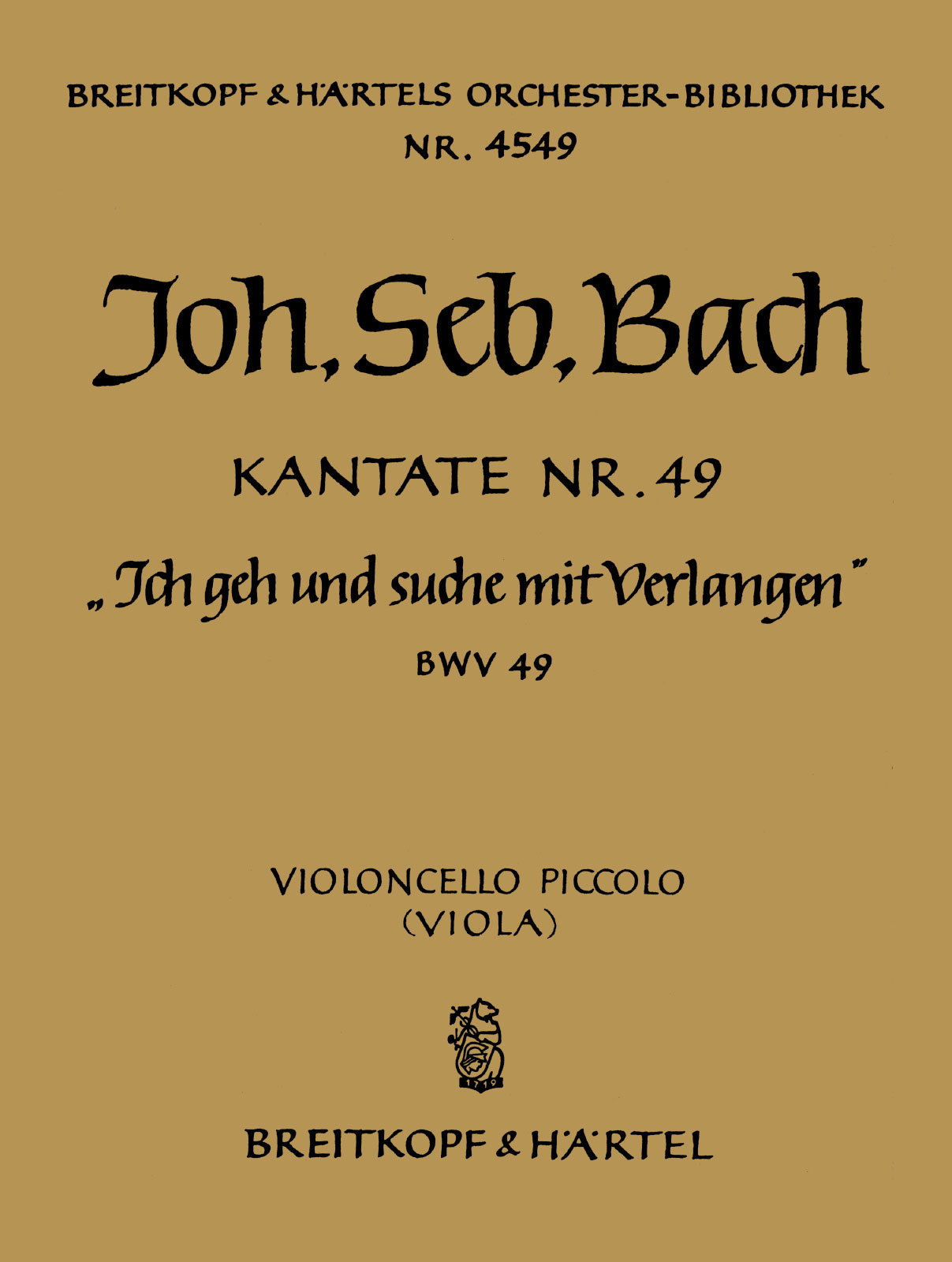 Vorderes Coverbild Kantate BWV 49 „Ich geh und suche mit Verlangen“