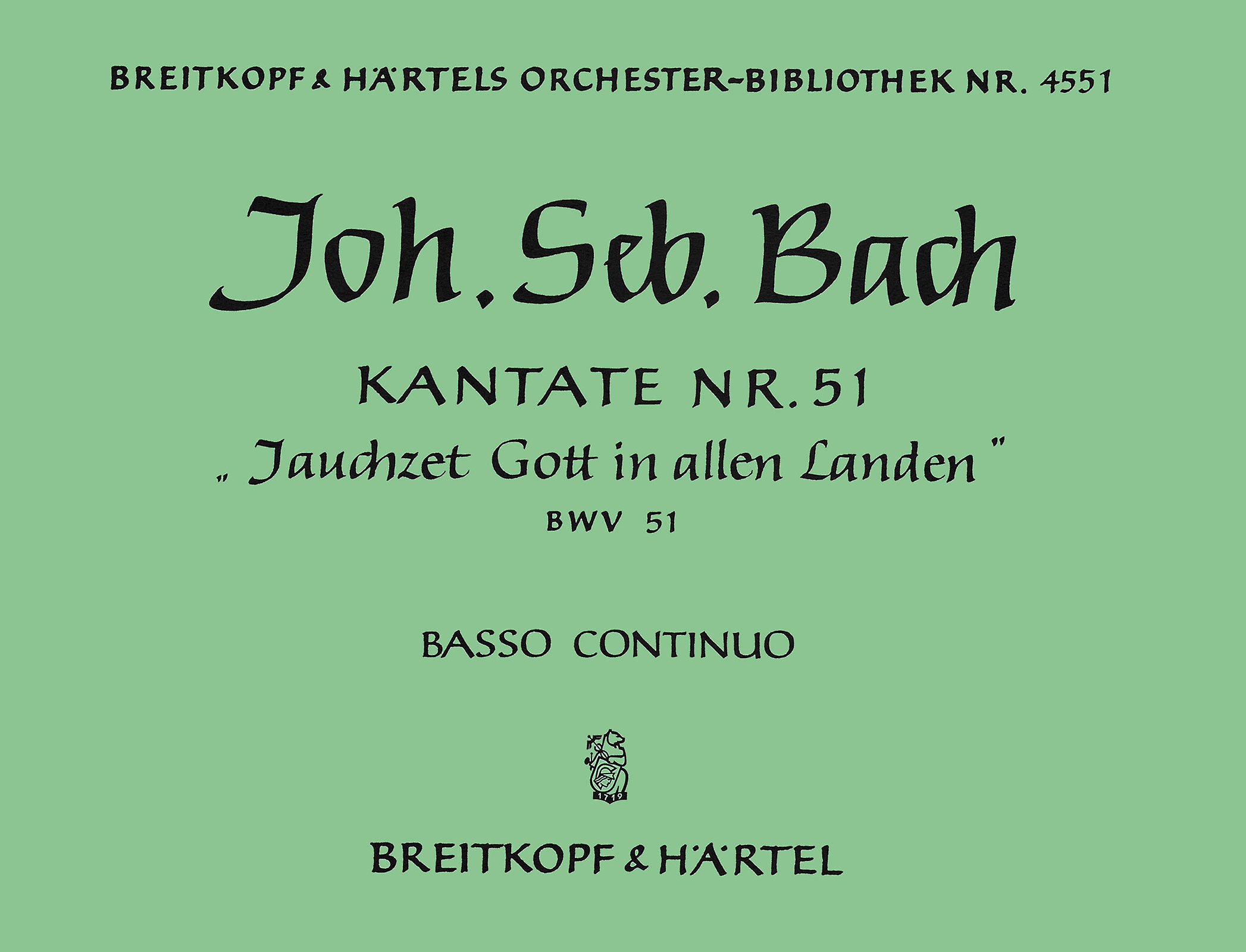 Vorderes Coverbild Kantate BWV 51 „Jauchzet Gott in allen Landen“