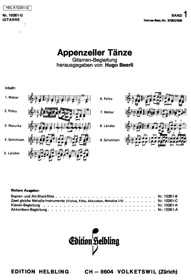 Vorderes Coverbild Appenzeller Tänze Band 1