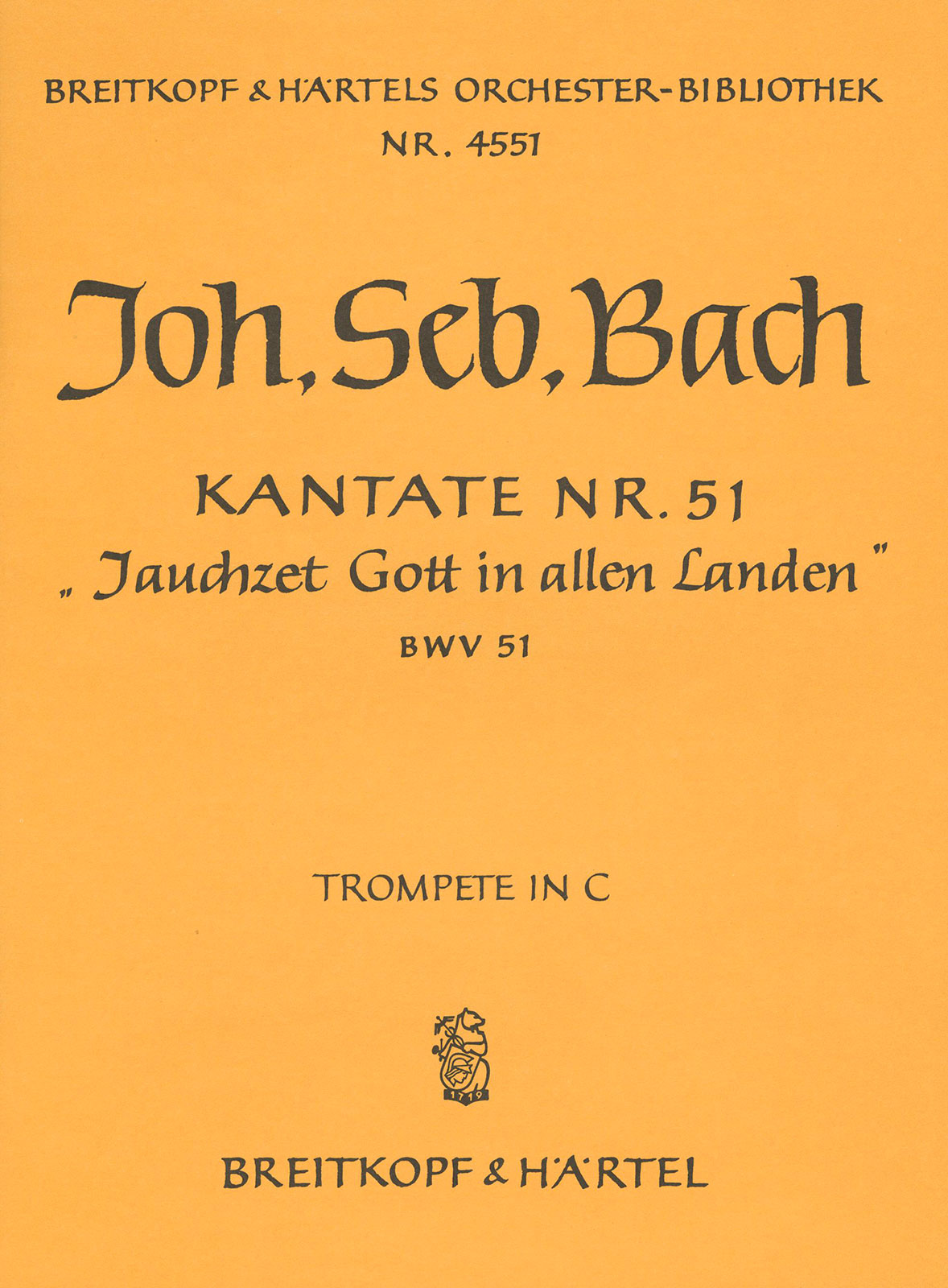 Vorderes Coverbild Kantate BWV 51 „Jauchzet Gott in allen Landen“
