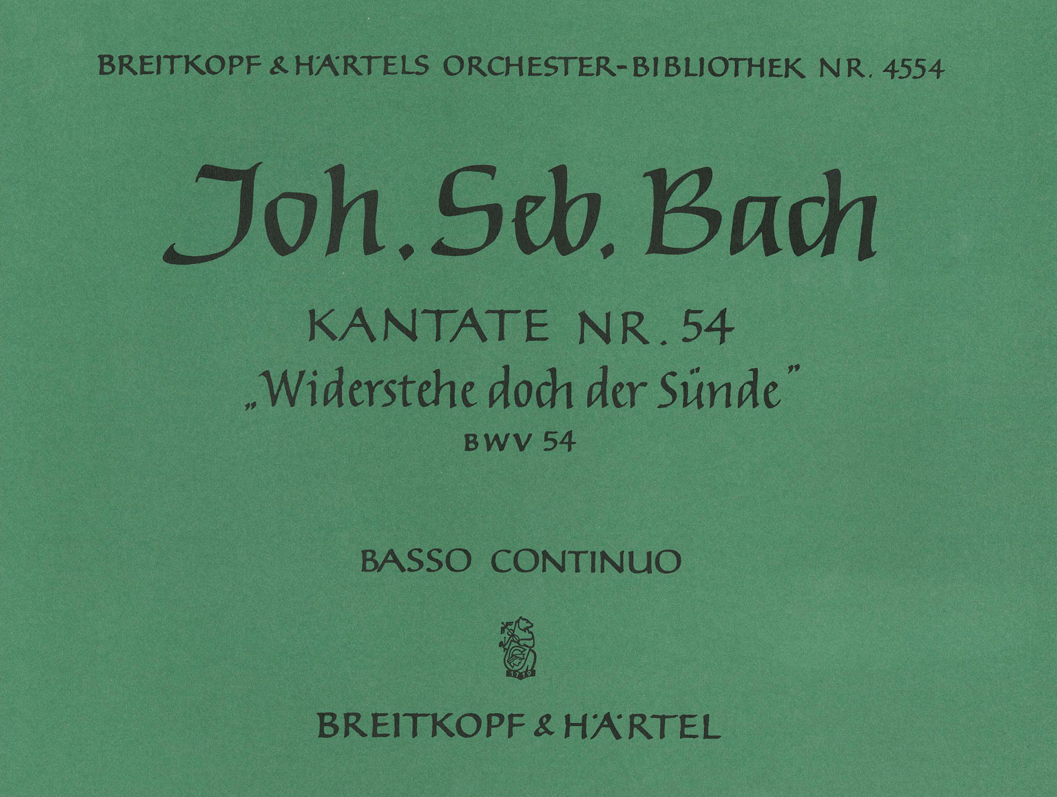 Vorderes Coverbild Kantate BWV 54 ‘Widerstehe doch der Sünde’