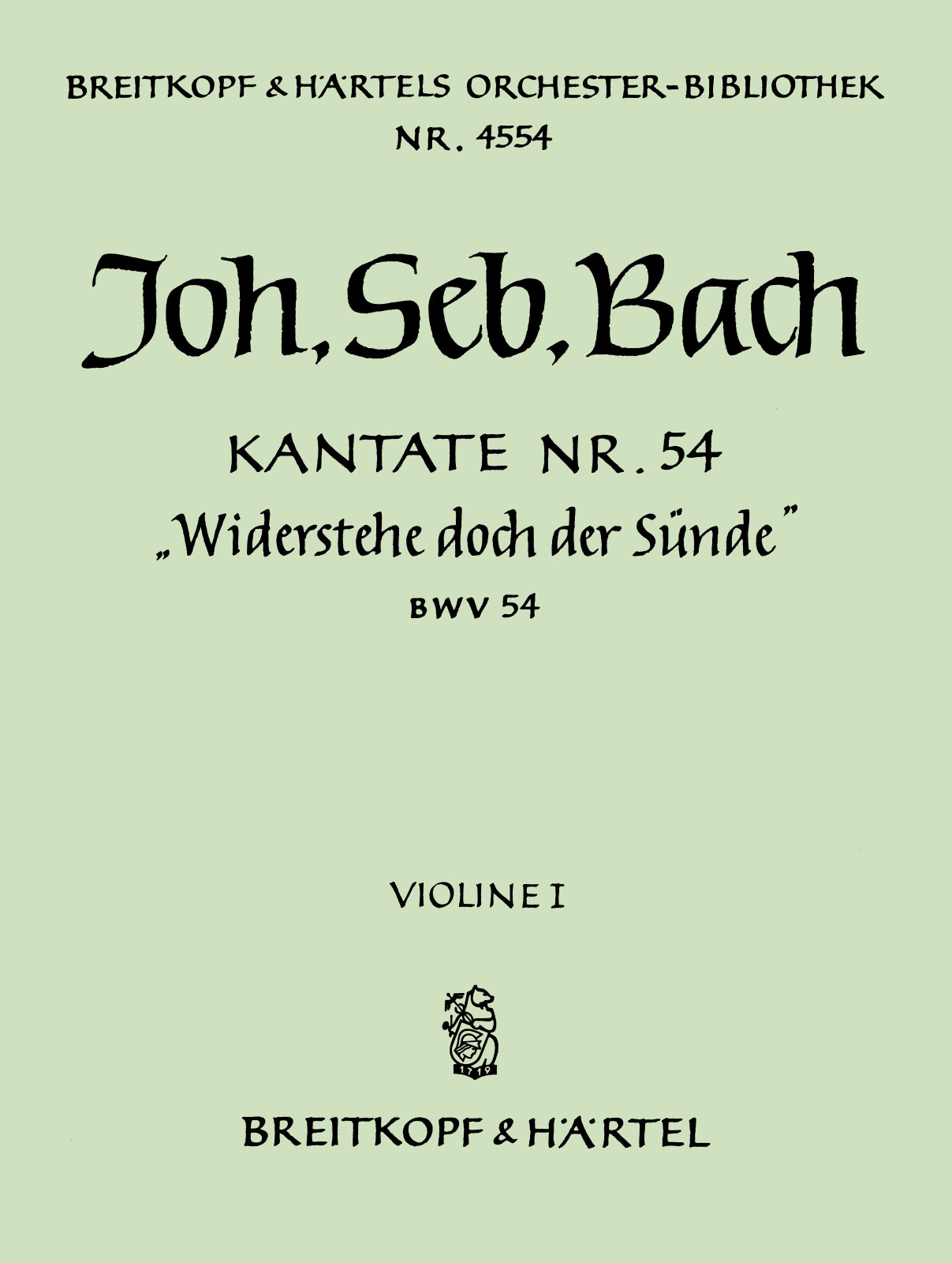 Vorderes Coverbild Kantate BWV 54 ‘Widerstehe doch der Sünde’