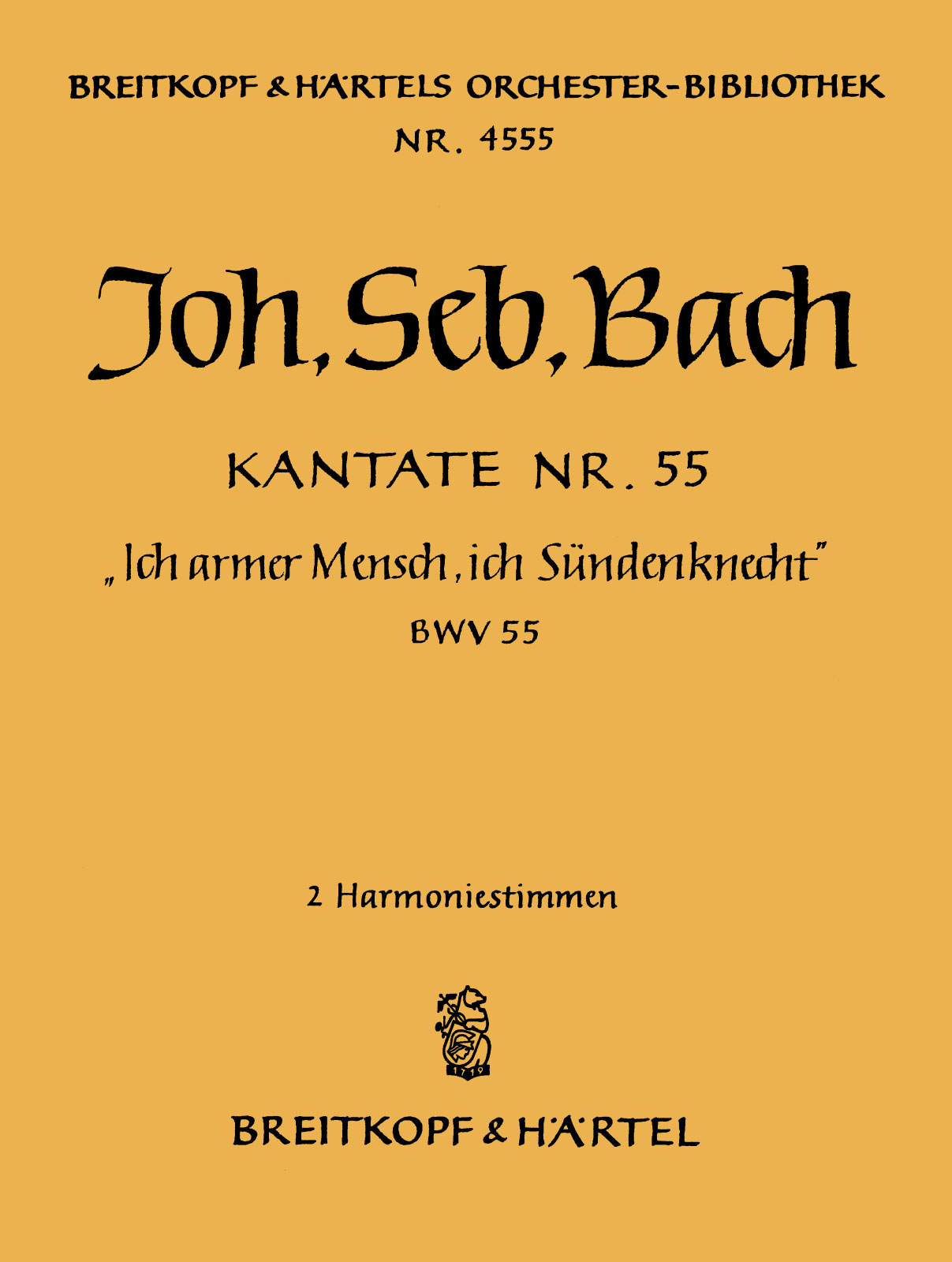 Vorderes Coverbild Kantate BWV 55 „Ich armer Mensch, ich Sündenknecht“