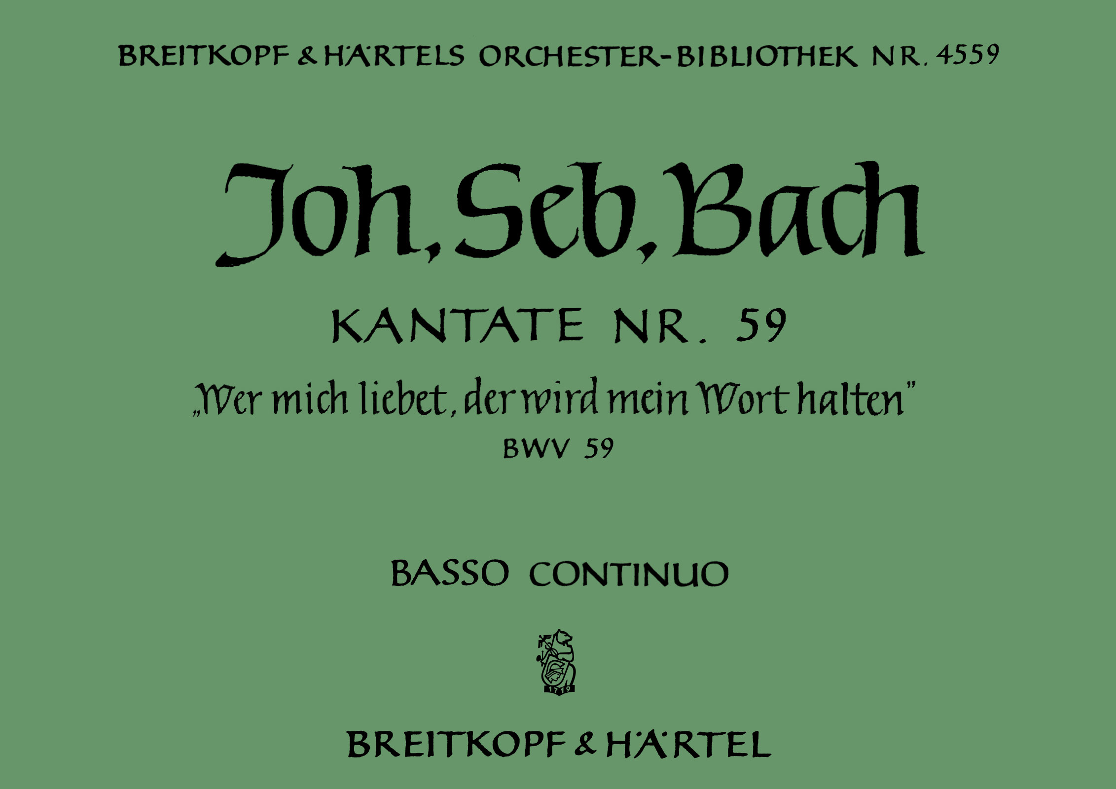 Vorderes Coverbild Kantate BWV 59 „Wer mich liebet, der wird mein Wort halten“
