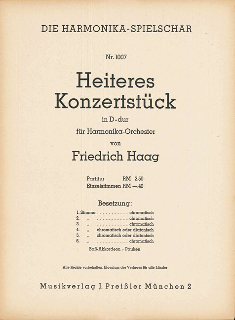Vorderes Coverbild Heiteres Konzertstück in D