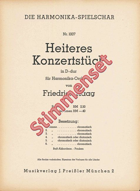 Vorderes Coverbild Heiteres Konzertstück in D