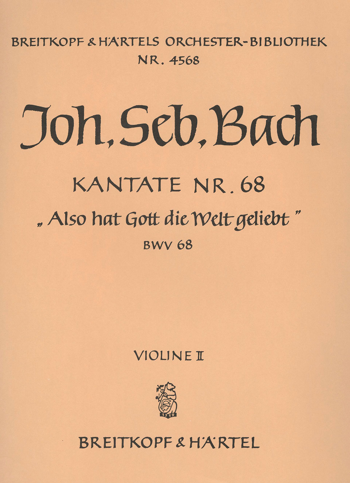 Vorderes Coverbild Kantate BWV 68 „Also hat Gott die Welt geliebt“