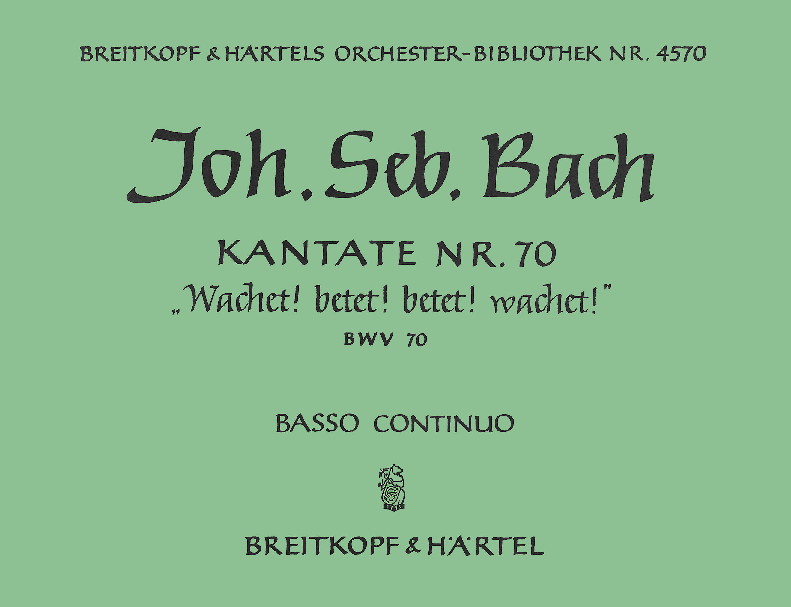Vorderes Coverbild Kantate BWV 70 „Wachet! betet! betet! wachet!“