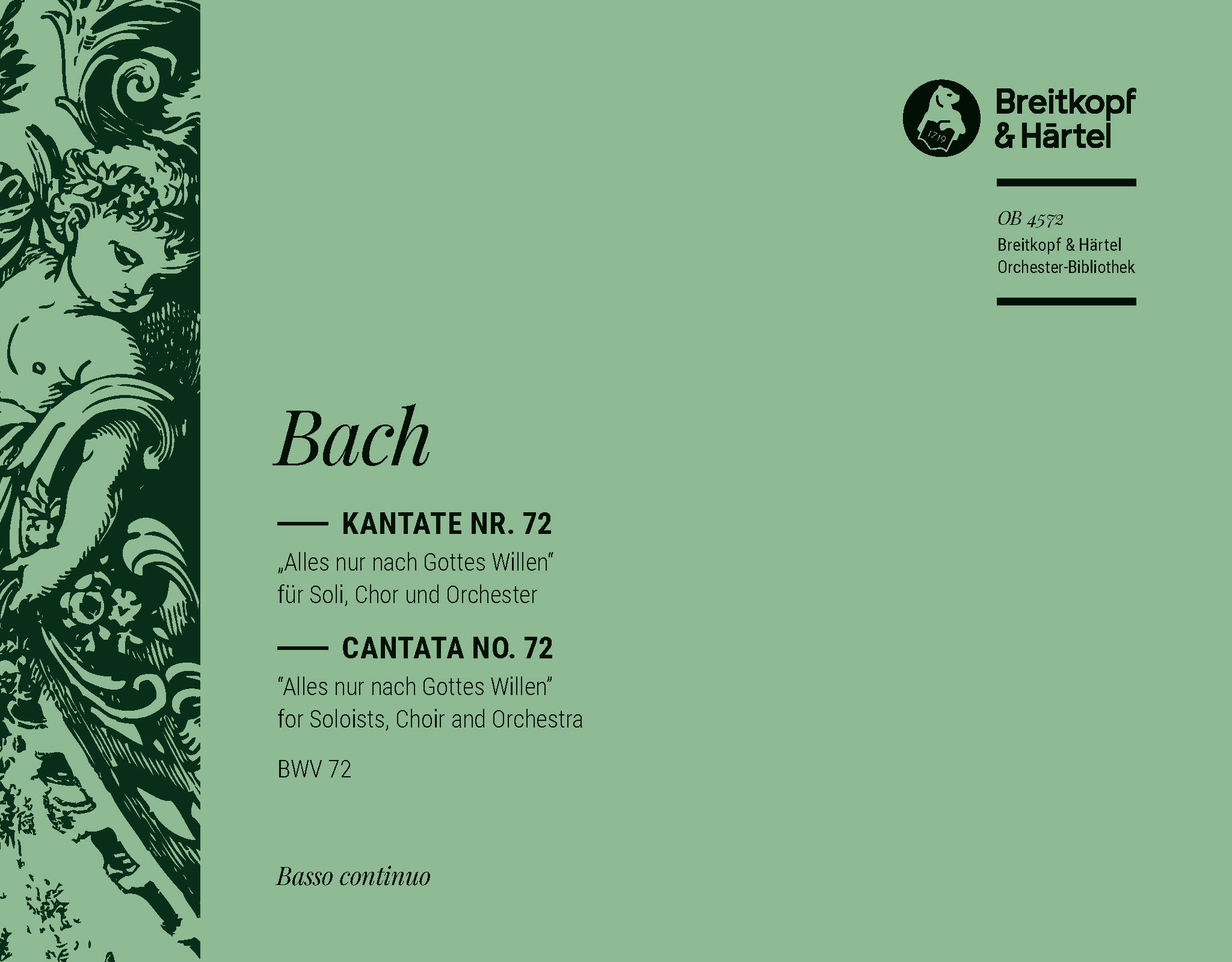 Vorderes Coverbild Kantate BWV 72 „Alles nur nach Gottes Willen“