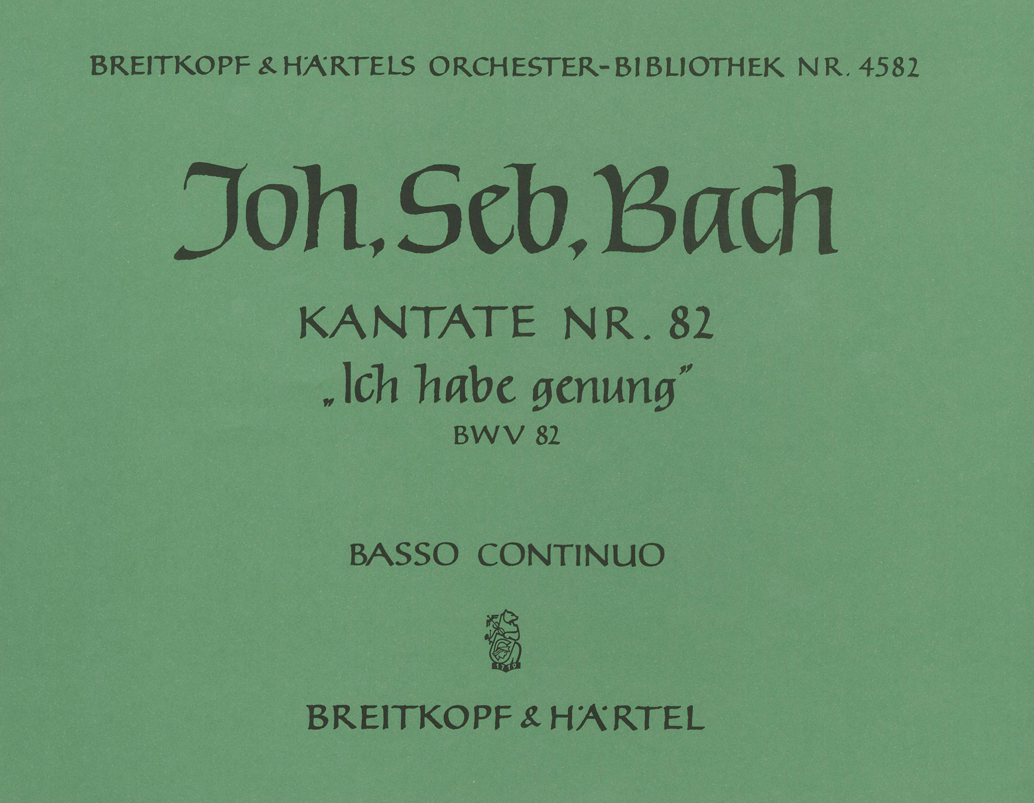 Vorderes Coverbild Kantate BWV 82 „Ich habe genung“