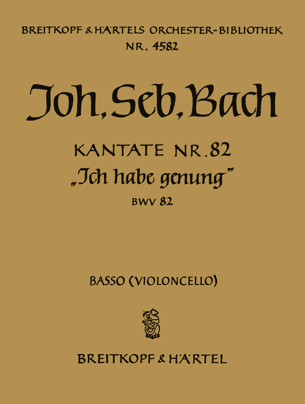 Vorderes Coverbild Kantate BWV 82 „Ich habe genung“