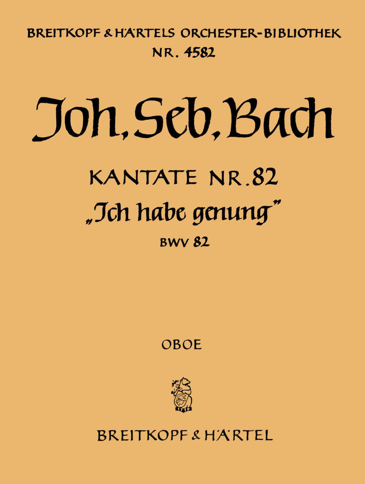 Vorderes Coverbild Kantate BWV 82 „Ich habe genung“