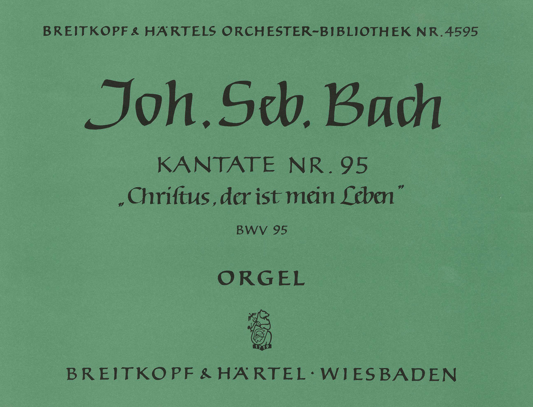 Vorderes Coverbild Kantate BWV 95 „Christus, der ist mein Leben“