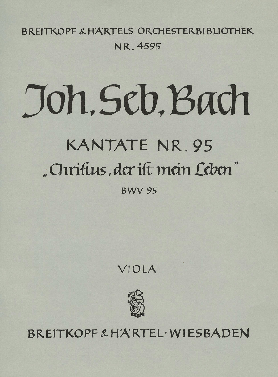 Vorderes Coverbild Kantate BWV 95 „Christus, der ist mein Leben“