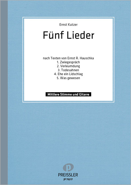 Vorderes Coverbild Fünf Lieder nach Texten von Ernst R Hauschka