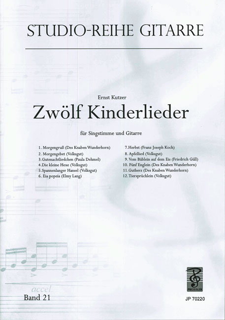 Vorderes Coverbild Zwölf Kinderlieder für Singstimme und Gitarre