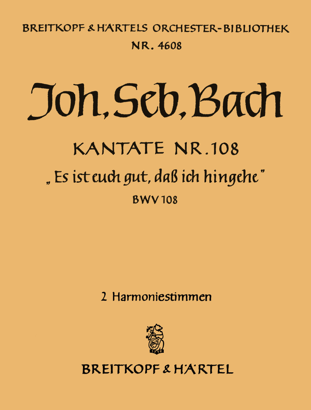 Vorderes Coverbild Kantate BWV 108 „Es ist euch gut, dass ich hingehe“