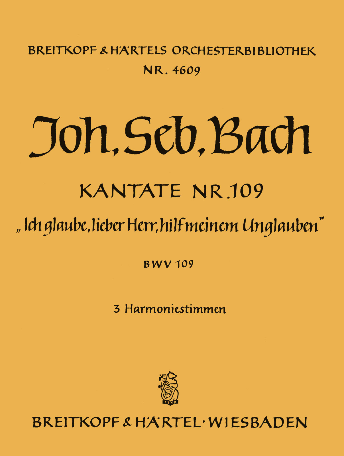 Vorderes Coverbild Kantate BWV 109 ‘Ich glaube, lieber Herr, hilf meinem Unglauben’