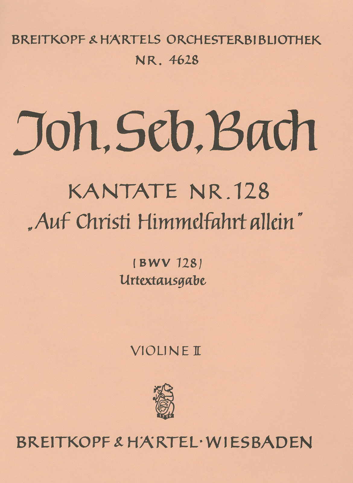 Vorderes Coverbild Kantate BWV 128 ‘Auf Christi Himmelfahrt allein’