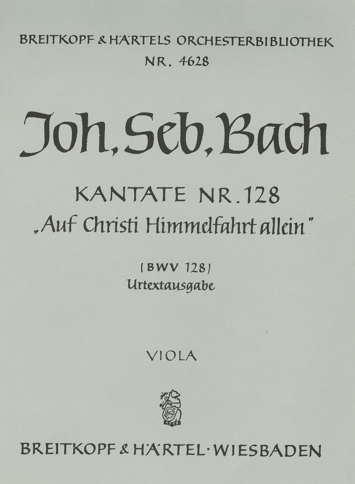 Vorderes Coverbild Kantate BWV 128 ‘Auf Christi Himmelfahrt allein’