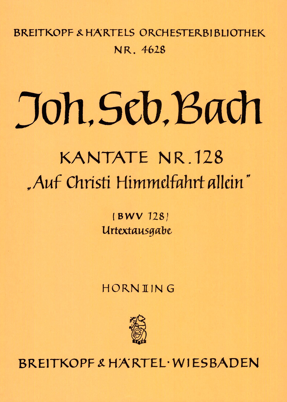 Vorderes Coverbild Kantate BWV 128 ‘Auf Christi Himmelfahrt allein’