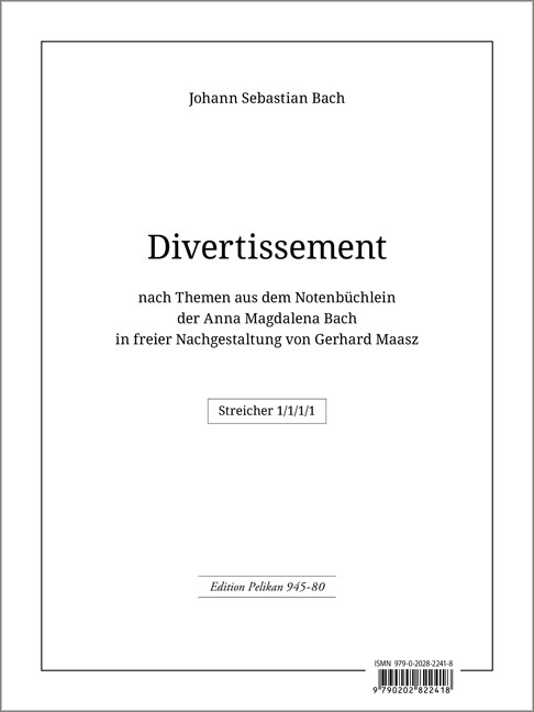 Vorderes Coverbild Divertissement
