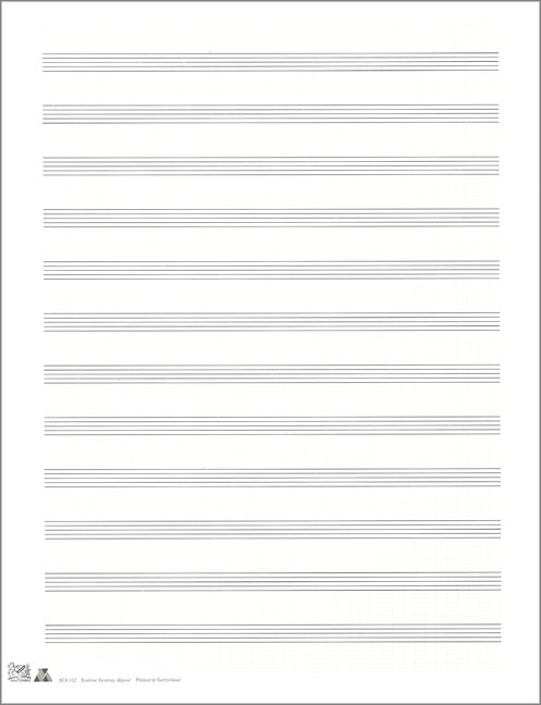 Vorderes Coverbild Notenpapier Siestrop mit Hilfslinien