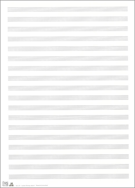 Vorderes Coverbild Notenpapier Siestrop mit Hilfslinien